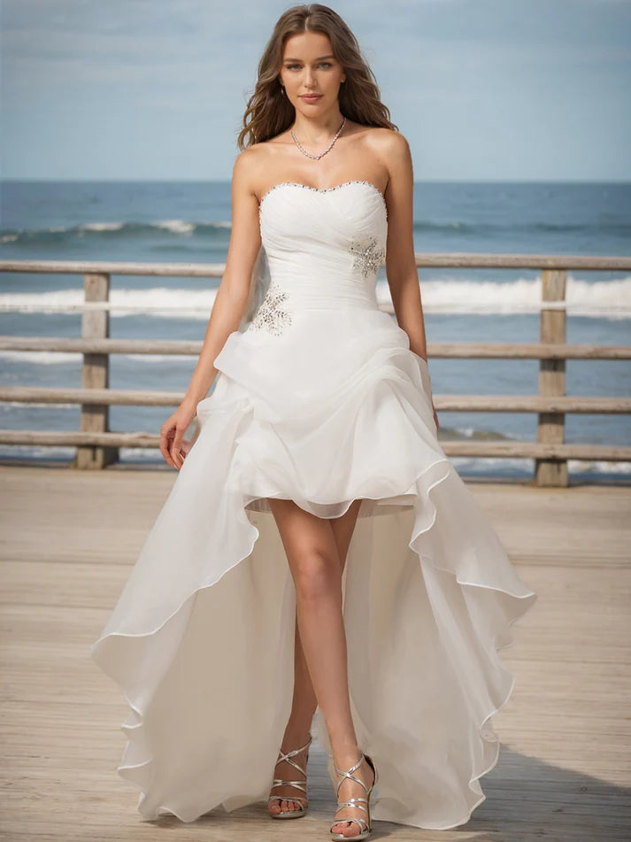 A-Line/Princess Sweetheart Sleeveless Sequins Retract Your Waist Wedding Dresses